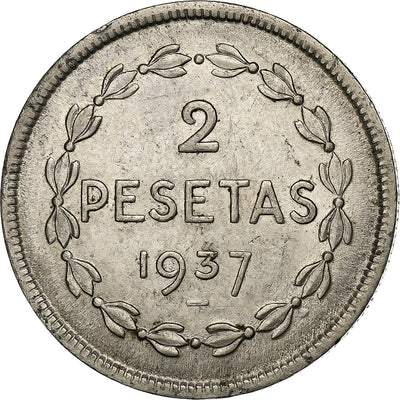 SPAIN CIVIL WAR, 
            
               EUZKADI, 
            
               2 Pesetas