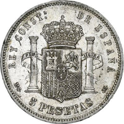 España, 
            
               Alfonso XII, 
            
               5 Pesetas