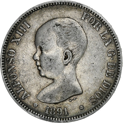 España, 
            
               Alfonso XIII, 
            
               5 Pesetas