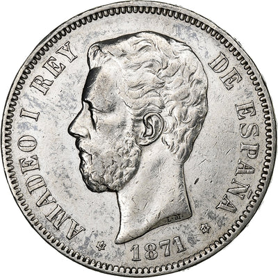 España, 
            
               Amadeao I, 
            
               5 Pesetas