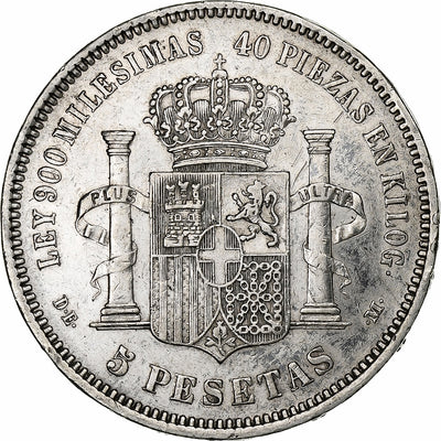 España, 
            
               Amadeao I, 
            
               5 Pesetas