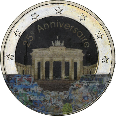 Alemania, 
            
               2 Euro, 
            
               25ème anniversaire de la chute du mur