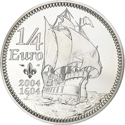 Francia, 
            
               1/4 Euro, 
            
               Samuel De Champlain