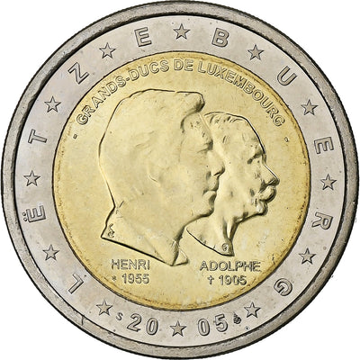 Luxemburgo, 
            
               2 Euro, 
            
               Henri and Adolphe