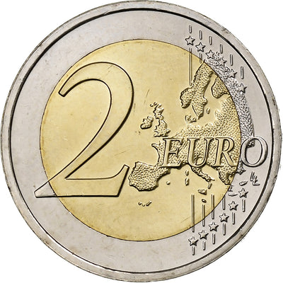 Países Bajos, 
            
               2 Euro, 
            
               30 Years of European Union Flag