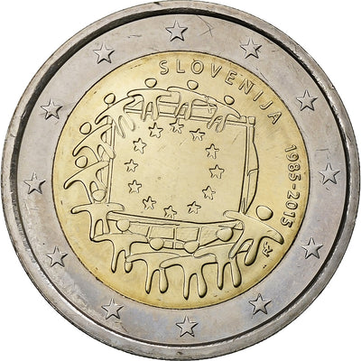 Eslovenia, 
            
               2 Euro, 
            
               30 Years of European Union Flag