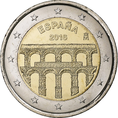 España, 
            
               2 Euro, 
            
               Aqueduct of Segovia