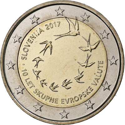 Eslovenia, 
            
               2 Euro, 
            
               10th Anniversary of the Euros in Slovenia