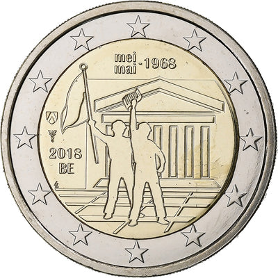 Bélgica, 
            
               2 Euro, 
            
               Events of May 1968