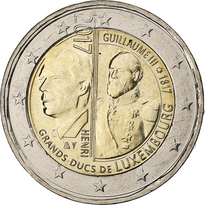 Luxemburgo, 
            
               2 Euro, 
            
               Henri I William III