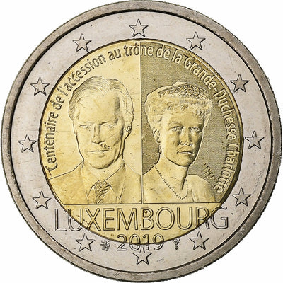 Luxemburgo, 
            
               2 Euro, 
            
               Henri I Grand Duchess Charlotte