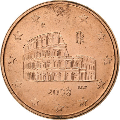 Italia, 
            
               5 Euro Cent, 
            
               2008