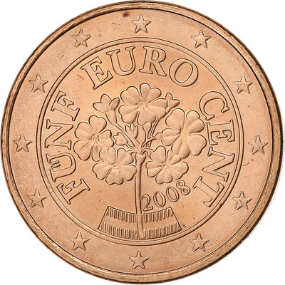 Austria, 
            
               5 Euro Cent, 
            
               2008