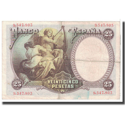 Billete, 
            
               25 Pesetas, 
            
               1931