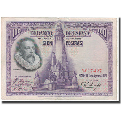 Billete, 
            
               100 Pesetas, 
            
               1928