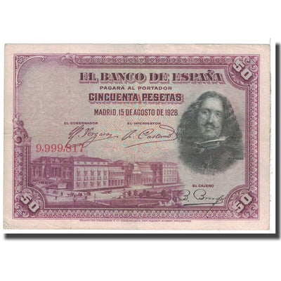 Billete, 
            
               50 Pesetas, 
            
               1928