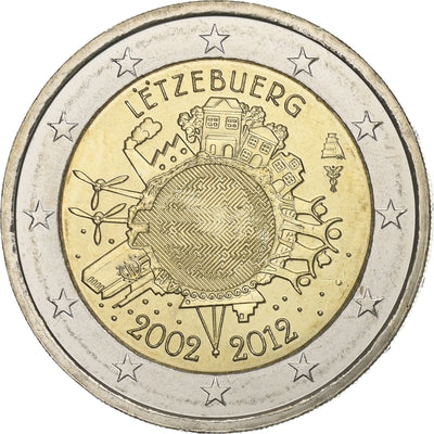 Luxemburgo, 
            
               2 Euro, 
            
               10 years euro