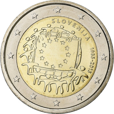 Eslovenia, 
            
               2 Euro, 
            
               Drapeau européen