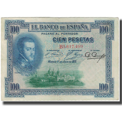 Billete, 
            
               100 Pesetas, 
            
               España