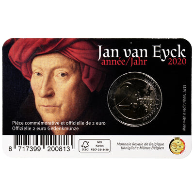 Bélgica, 
            
               2 Euro, 
            
               Jan Van Eyck