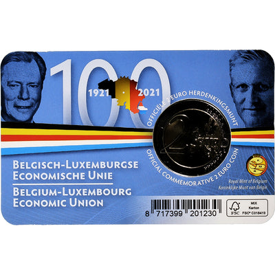 Bélgica, 
            
               2 Euro, 
            
               Belgium-Luxembourg economic union