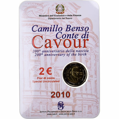 Italia, 
            
               2 Euro, 
            
               Camillo Benso comte di Cavour