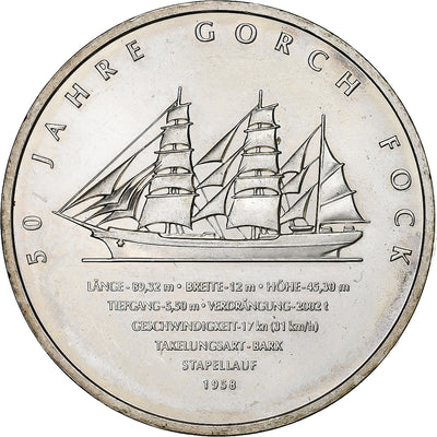 Alemania, 
            
               10 Euro, 
            
               Gorch Fock