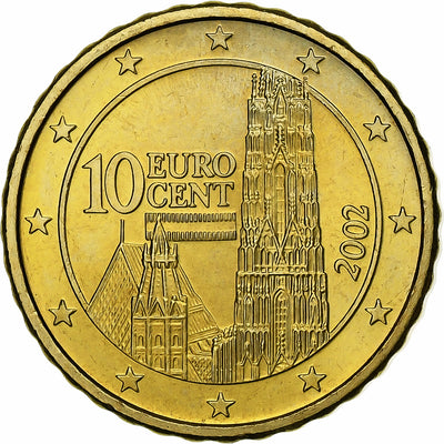 Austria, 
            
               10 Euro Cent, 
            
               2002