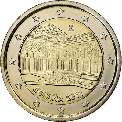 España, 
            
               2 Euro, 
            
               Alhambra of Granada