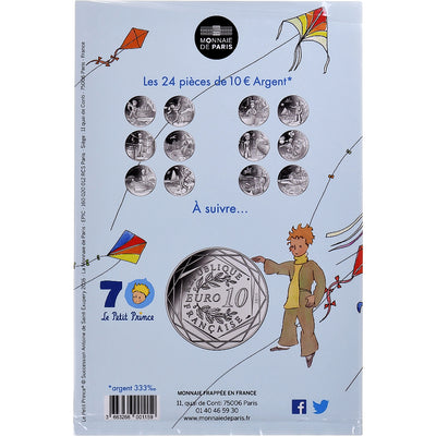 Francia, 
            
               10 Euro, 
            
               Petit Prince fait du cerf-volant