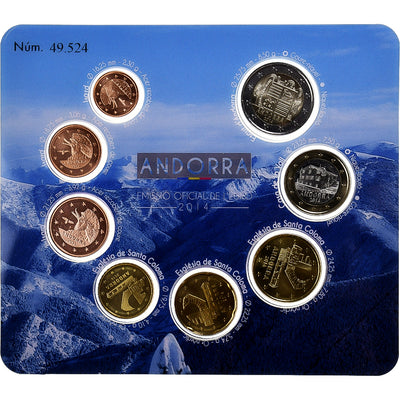 Andorra, 
            
               1 Cent to 2 Euro, 
            
               BU