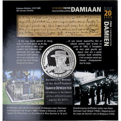 Bélgica, 
            
               20 Euro, 
            
               Canonisation de Père Damien