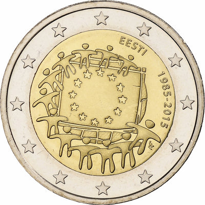 Estonia, 
            
               2 Euro, 
            
               30 ans du drapeau de l'UE