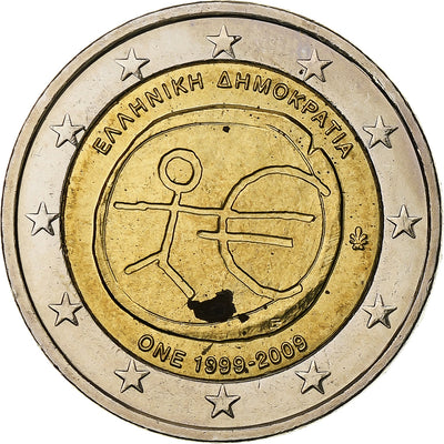 Grecia, 
            
               2 Euro, 
            
               Union économique et monétaire