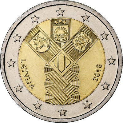 Letonia, 
            
               2 Euro, 
            
               Independent Baltic States