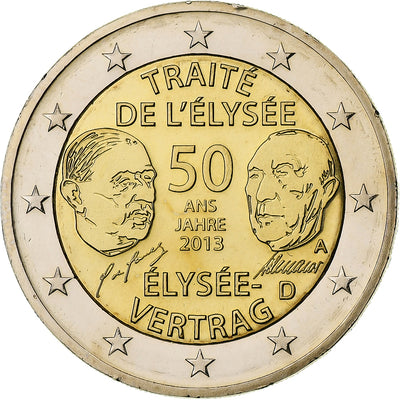 Alemania, 
            
               2 Euro, 
            
               50 ans du traité de l'Élysée