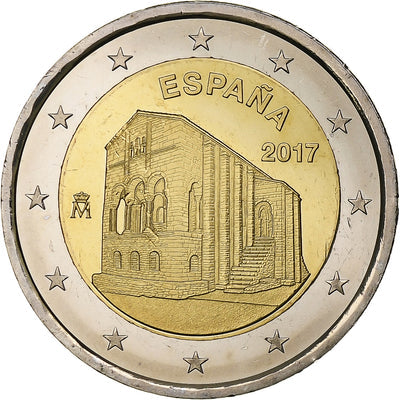 España, 
            
               2 Euro, 
            
               Churches of Asturias