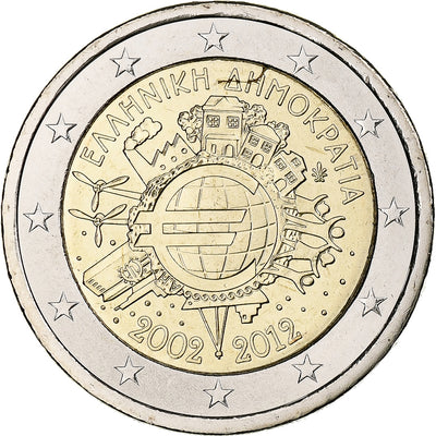 Grecia, 
            
               2 Euro, 
            
               Introduction de l'euro