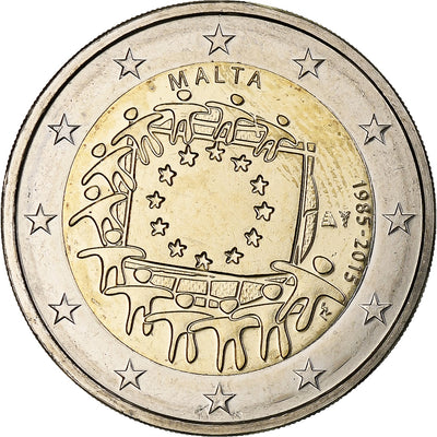 Malta, 
            
               2 Euro, 
            
               30 ans du drapeau de l'UE