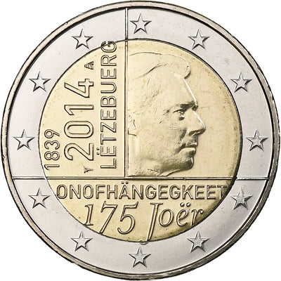 Luxemburgo, 
            
               2 Euro, 
            
               175th Anniversary - Independence of Luxemburg