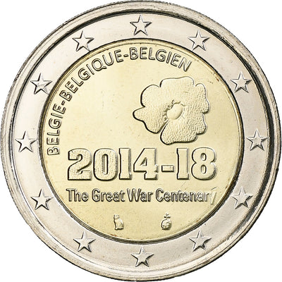 Bélgica, 
            
               2 Euro, 
            
               First World War Centenary