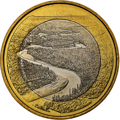 Finlandia, 
            
               5 Euro, 
            
               River Oulankajoki