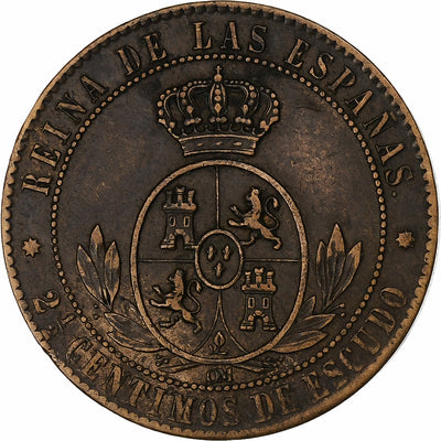 España, 
            
               Isabel II, 
            
               2-1/2 Centimos