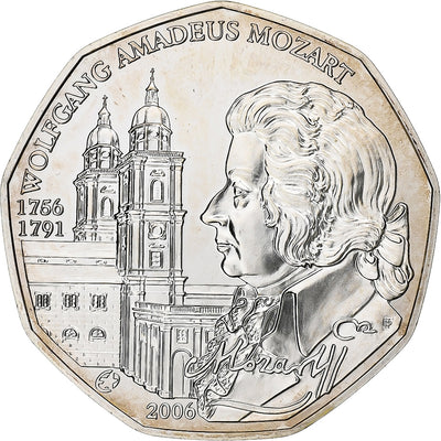 Austria, 
            
               5 Euros, 
            
               Mozart