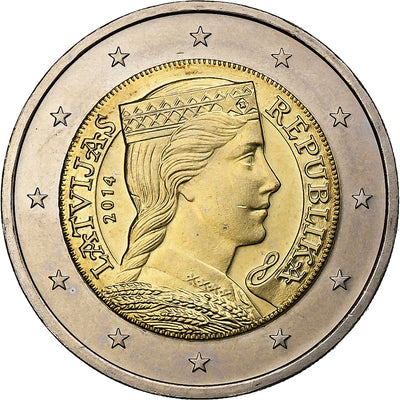 Letonia, 
            
               2 Euros, 
            
               2014