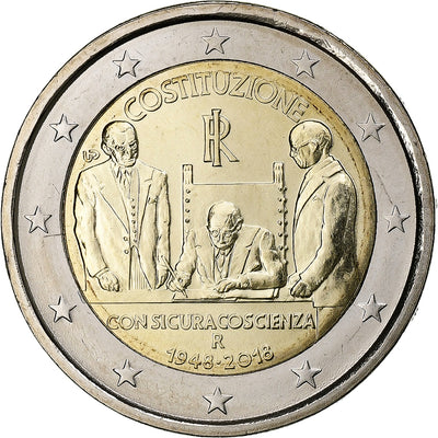 Italia, 
            
               2 Euro, 
            
               Italian Republic Constitution