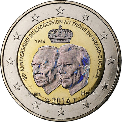 Luxemburgo, 
            
               2 Euro, 
            
               50th Anniversary - Accession of Grand-Duc Jean