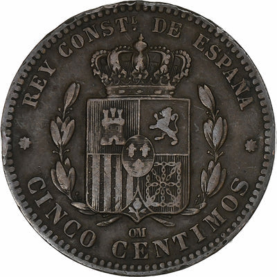 España, 
            
               Alfonso XII, 
            
               5 Centimos