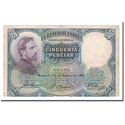 Billete, 
            
               50 Pesetas, 
            
               1931