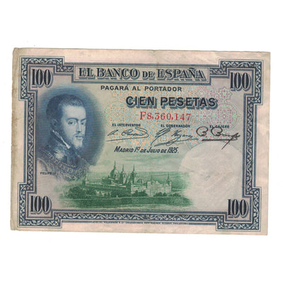 Billete, 
            
               100 Pesetas, 
            
               1925